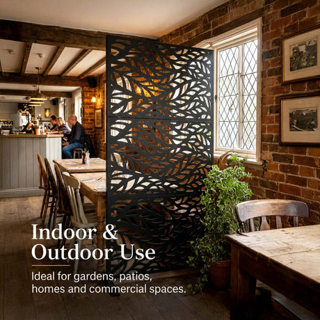 Metal Indoor/Outdoor Privacy Screen 90cm x 180cm - Leaf