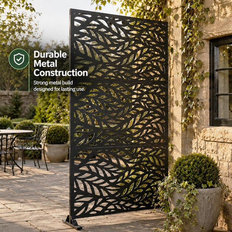 Metal Indoor/Outdoor Privacy Screen 90cm x 180cm - Leaf