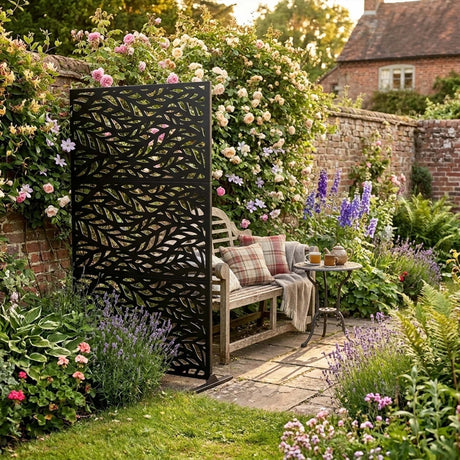 Metal Indoor/Outdoor Privacy Screen 90cm x 180cm - Leaf