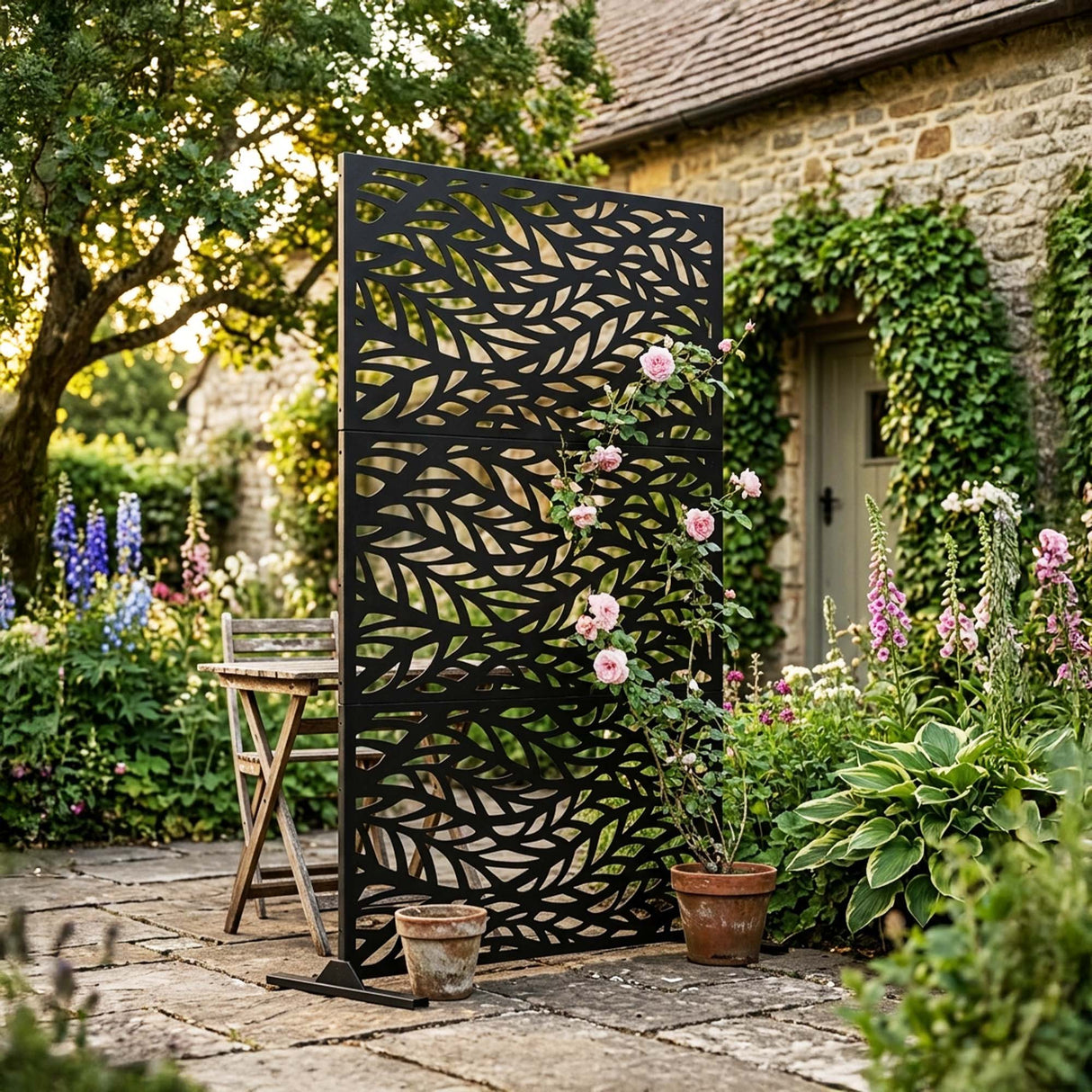 Metal Indoor/Outdoor Privacy Screen 90cm x 180cm - Leaf