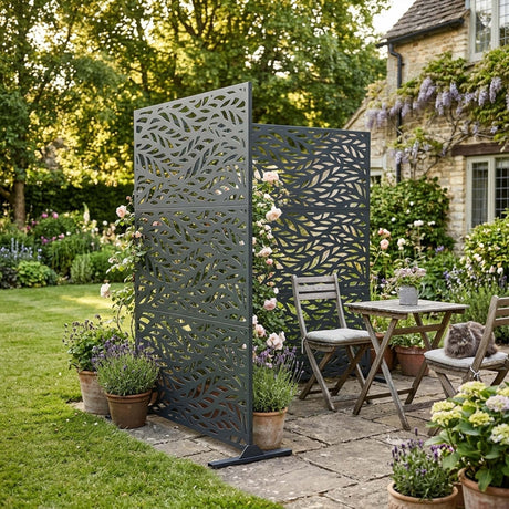 Metal Indoor/Outdoor Privacy Screen 90cm x 180cm - Leaf