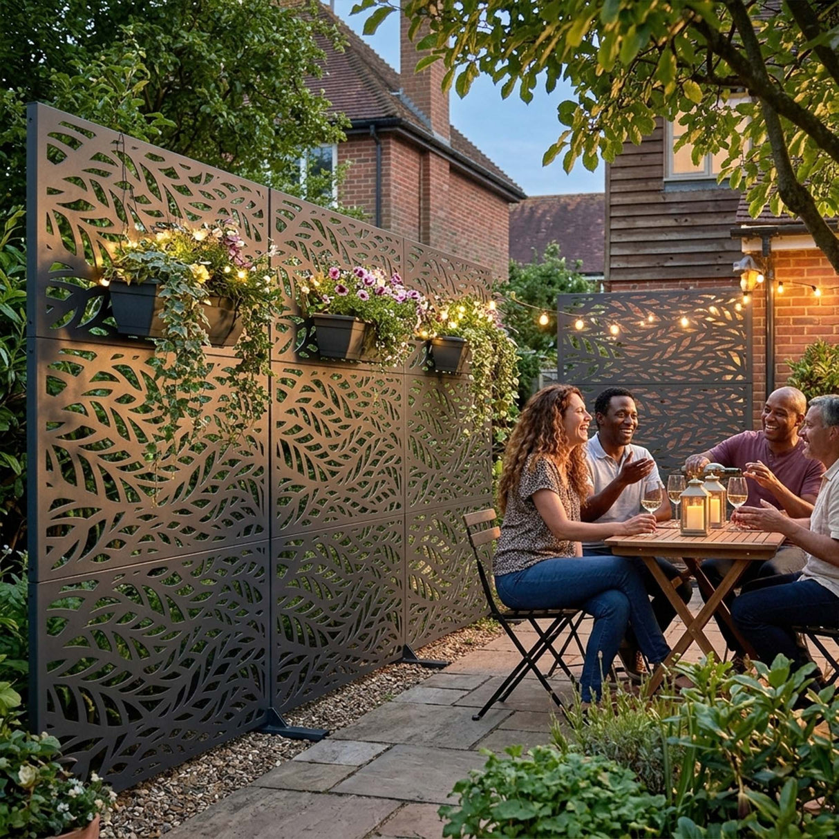 Metal Indoor/Outdoor Privacy Screen 90cm x 180cm - Leaf