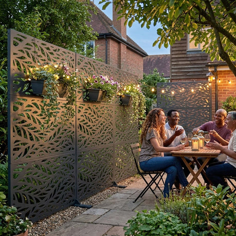 Metal Indoor/Outdoor Privacy Screen 90cm x 180cm - Leaf