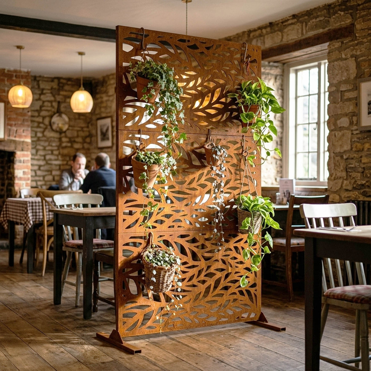 Metal Indoor/Outdoor Privacy Screen 90cm x 180cm - Leaf
