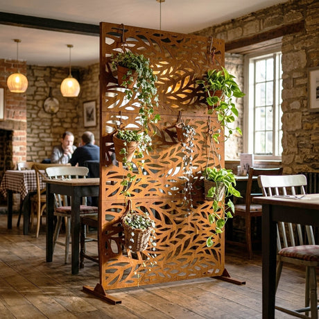 Metal Indoor/Outdoor Privacy Screen 90cm x 180cm - Leaf