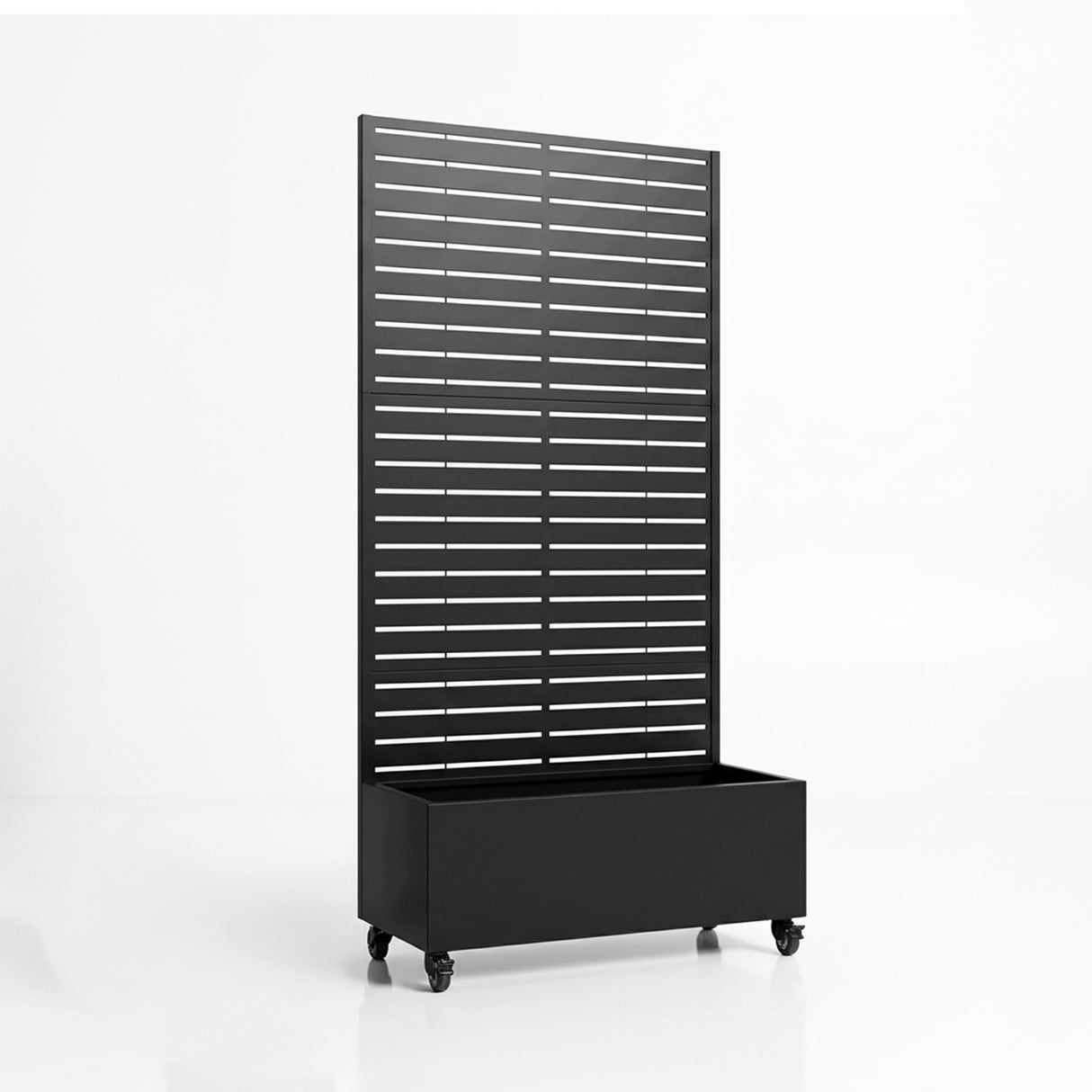 Metal Indoor/Outdoor Privacy Screen with Plant Pot - Slats
