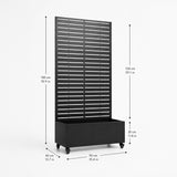 Metal Indoor/Outdoor Privacy Screen with Plant Pot - Slats