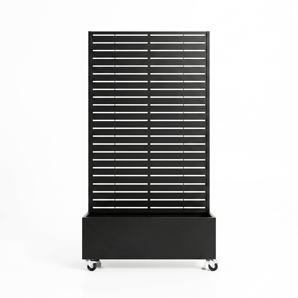 Metal Indoor/Outdoor Privacy Screen with Plant Pot - Slats