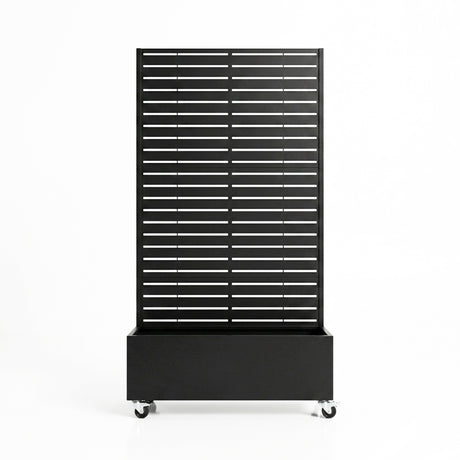 Metal Indoor/Outdoor Privacy Screen with Plant Pot - Slats