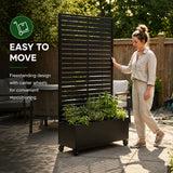 Metal Indoor/Outdoor Privacy Screen with Plant Pot - Slats