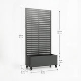 Metal Indoor/Outdoor Privacy Screen with Plant Pot - Slats