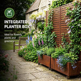 Metal Indoor/Outdoor Privacy Screen with Plant Pot - Slats