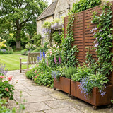Metal Indoor/Outdoor Privacy Screen with Plant Pot - Slats