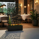 Metal Outdoor Privacy Screen with Plant Pot - 90cm x 180cm