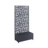 Metal Outdoor Privacy Screen with Plant Pot - 90cm x 180cm