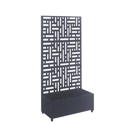 Metal Outdoor Privacy Screen with Plant Pot - 90cm x 180cm