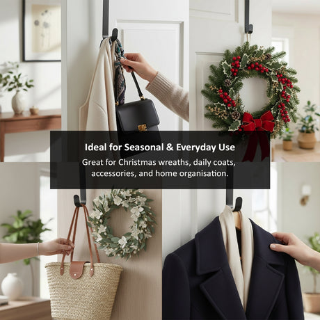 Metal Wreath Door Hanger - Grey or White