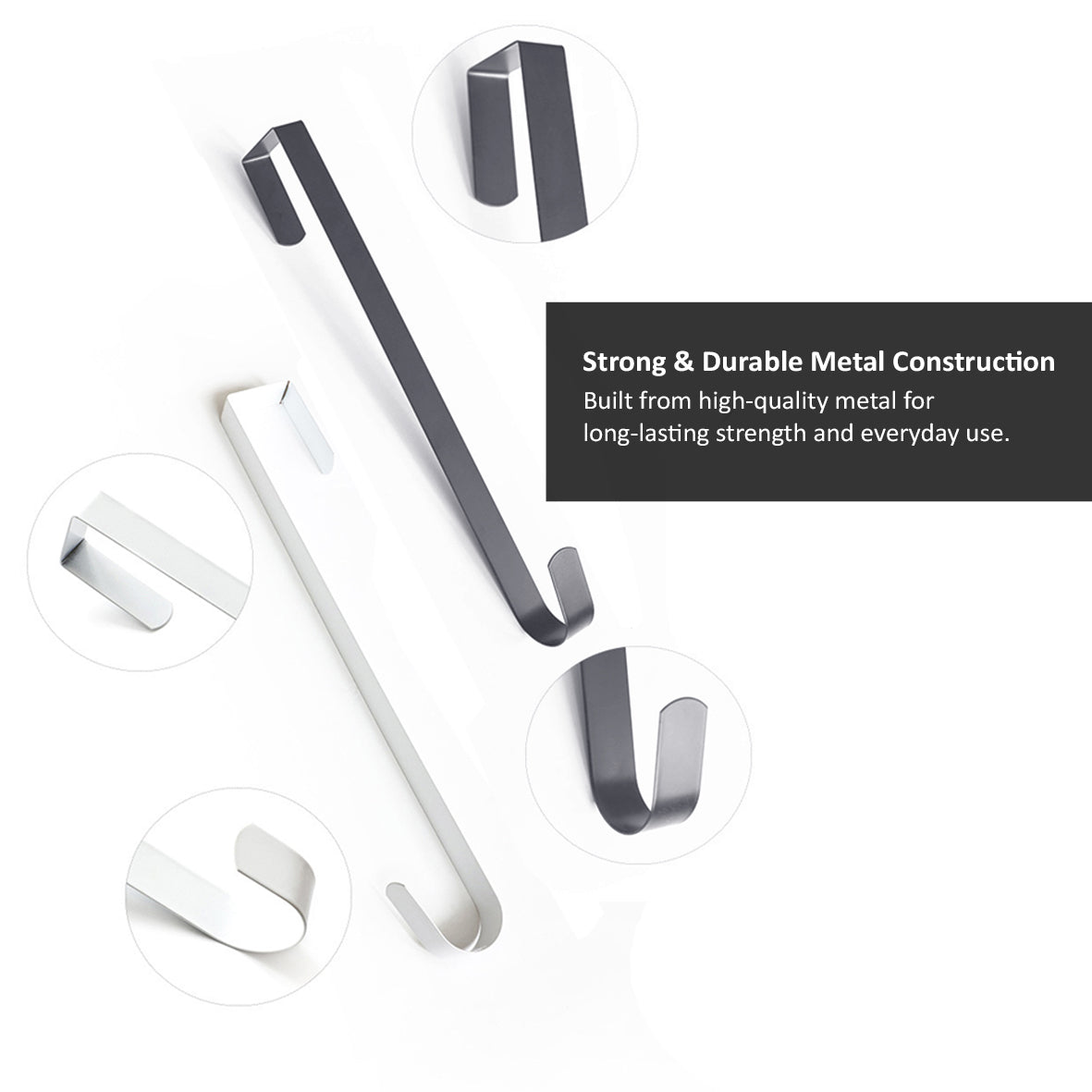 Metal Wreath Door Hanger - Grey or White