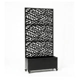 Metal Indoor/Outdoor Privacy Screen with Plant Pot - Leaf