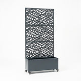 Metal Indoor/Outdoor Privacy Screen with Plant Pot - Leaf