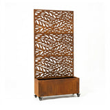 Metal Indoor/Outdoor Privacy Screen with Plant Pot - Leaf