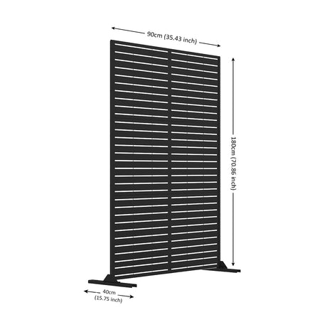 Metal Indoor/Outdoor Privacy Screen 90cm x 180cm - Slats