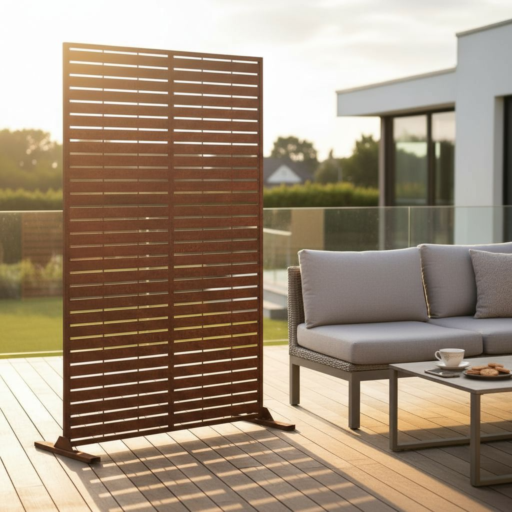 Metal Outdoor Privacy Screen 90cm x 180cm - Slats