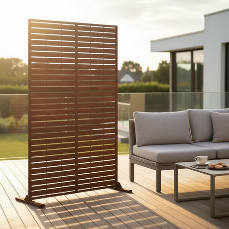 Metal Outdoor Privacy Screen 90cm x 180cm - Slats
