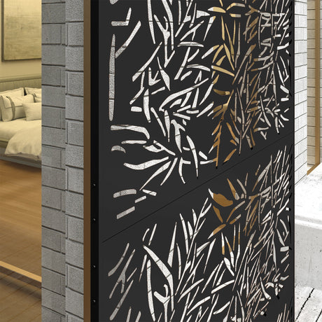 Freestanding Outdoor Privacy Screen with Stand 122cm x 198cm - Bamboo Style