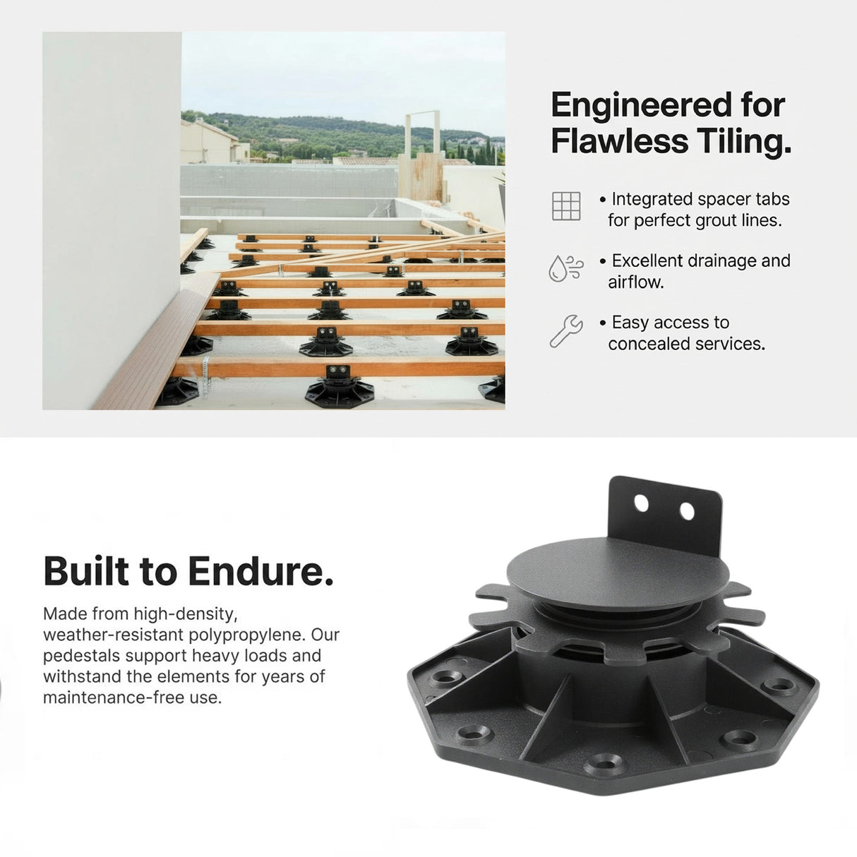 Adjustable Pedestals Riser for Joist