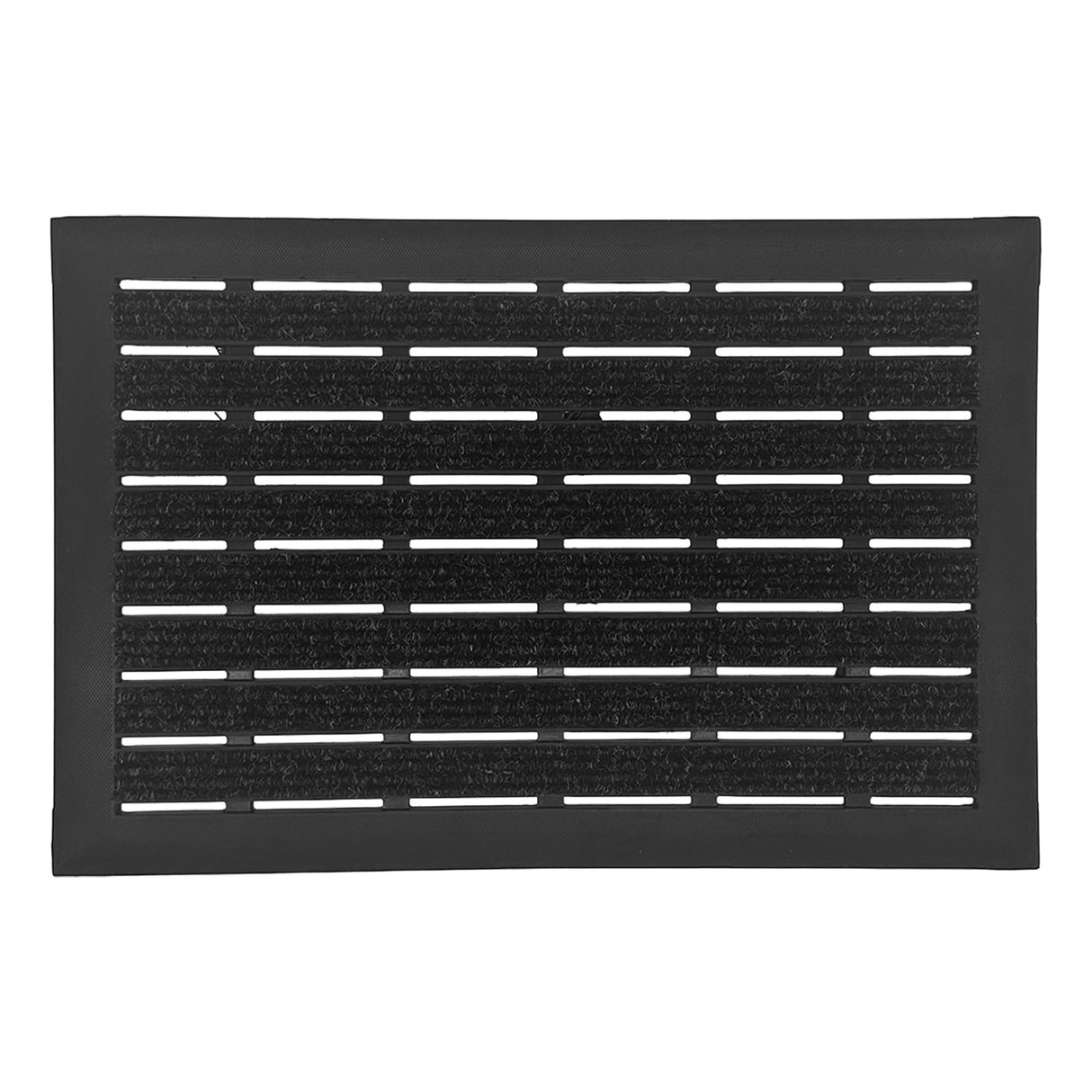 Integrated Brush Strip Door Mat with Elevated Drainage Design