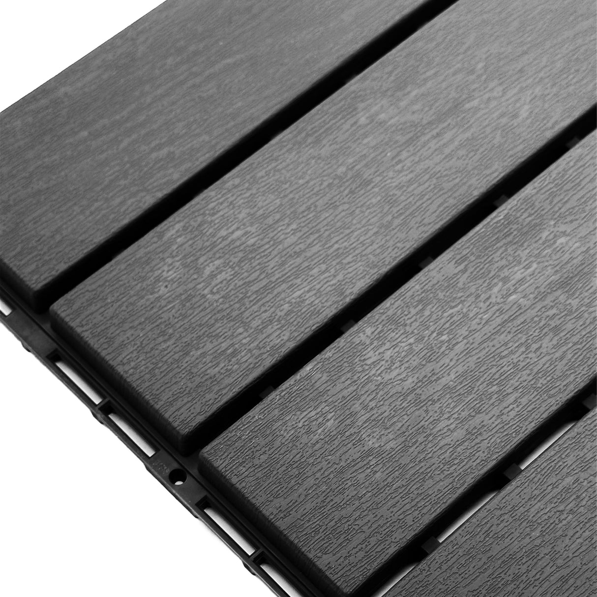 Pack of 12 Polydeck PVC Decking Tiles - Black