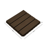 Pack of 12 Polydeck PVC Decking Tiles - Brown