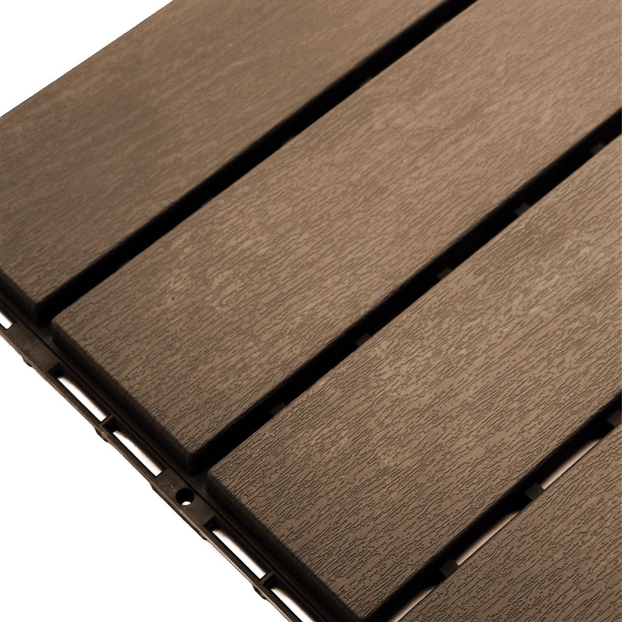 Pack of 12 Polydeck PVC Decking Tiles - Brown