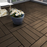 Pack of 12 Polydeck PVC Decking Tiles - Brown