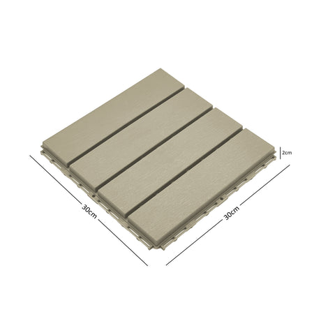 Pack of 12 Polydeck PVC Decking Tiles - Beige