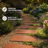 Pre-Rusted Metal Stepping Stones – Garden Pathway Paving Slabs