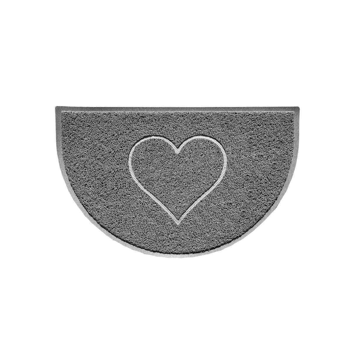 Heart Embossed Halfmoon Indoor/Sheltered Outdoor Spaghetti Doormat