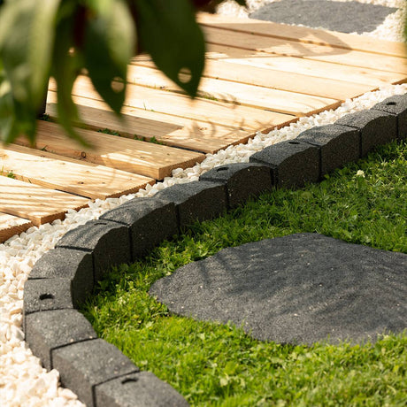 Recycled Rubber Roman Stone Lawn Garden Edging Border