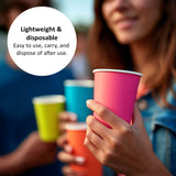 Disposable Coloured Paper Party Cups – 8oz & 12oz