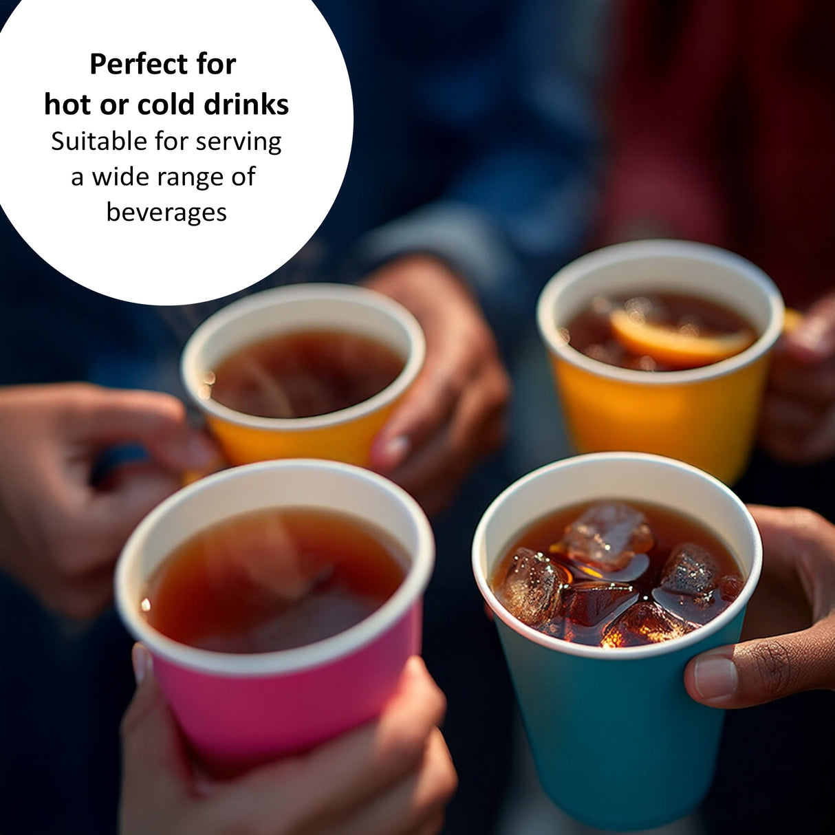 Disposable Coloured Paper Party Cups – 8oz & 12oz