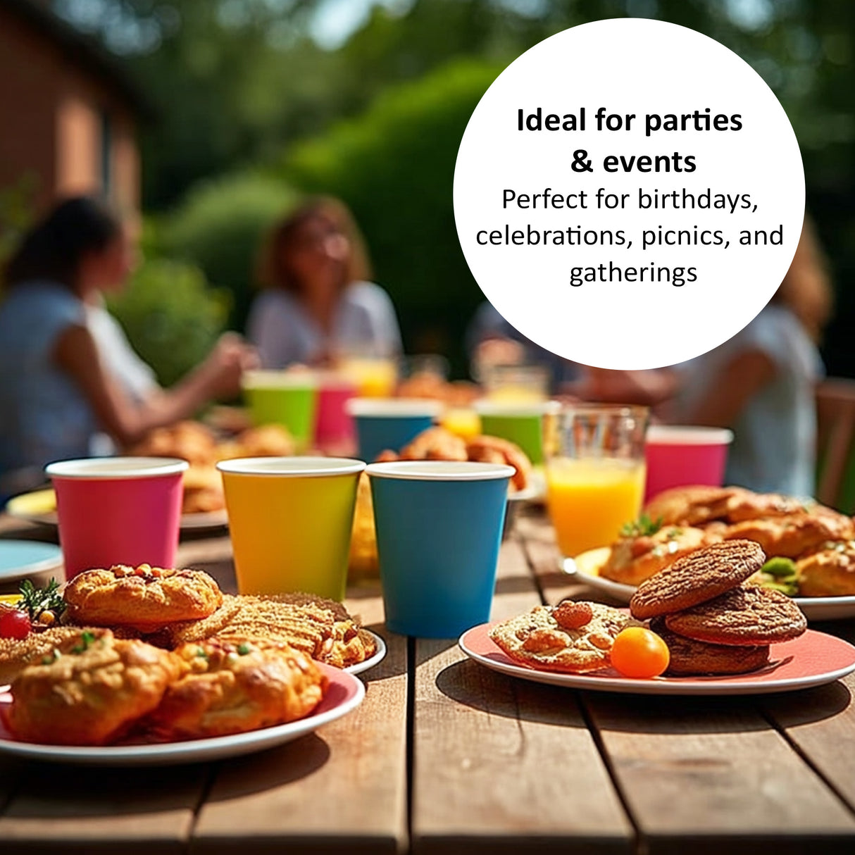 Disposable Coloured Paper Party Cups – 8oz & 12oz