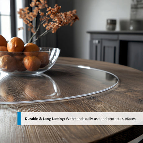 PVC Round Table Protector Mat - Transparent / Frosted