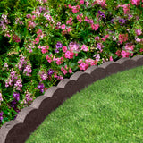 Recycled Rubber Scallop Garden Edging Border - Eco Friendly - Brown