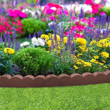 Recycled Rubber Scallop Garden Edging Border - Eco Friendly - Brown