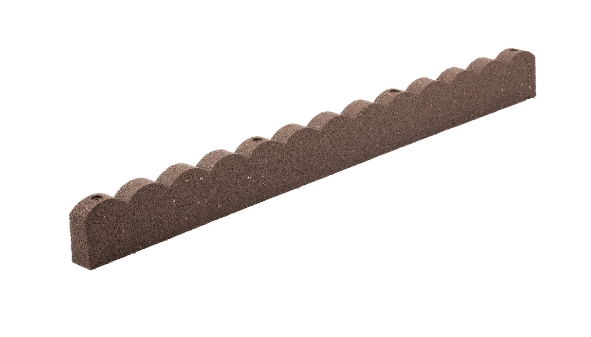 Recycled Rubber Scallop Garden Edging Border - Eco Friendly - Brown