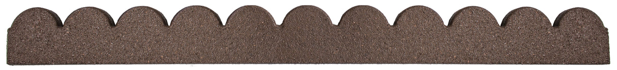 Recycled Rubber Scallop Garden Edging Border - Brown