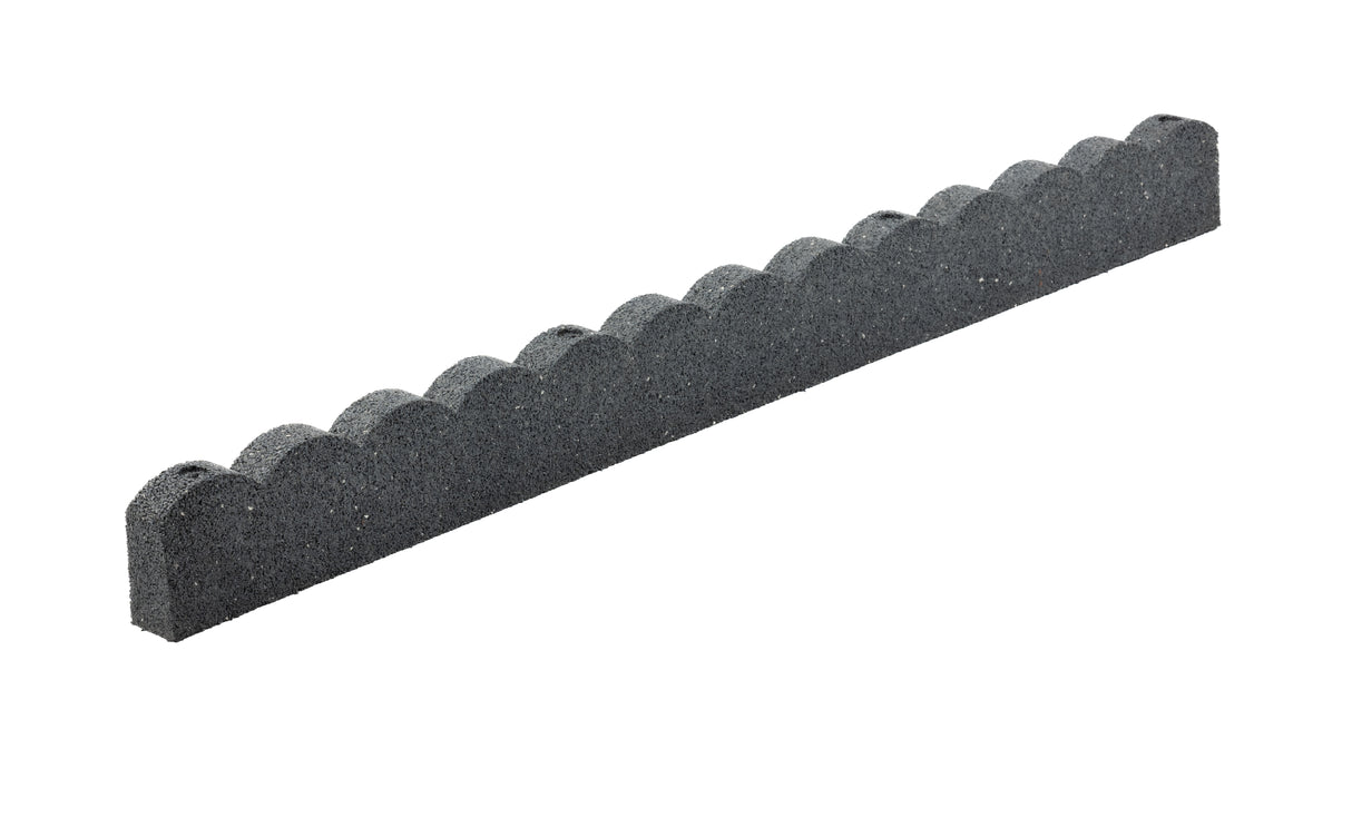 Recycled Rubber Scallop Garden Edging Border - Grey