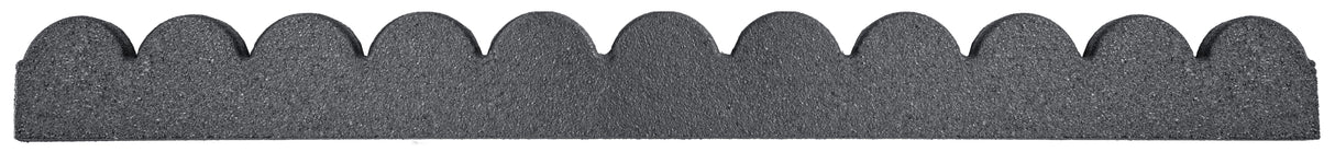 Recycled Rubber Scallop Garden Edging Border - Eco Friendly - Grey