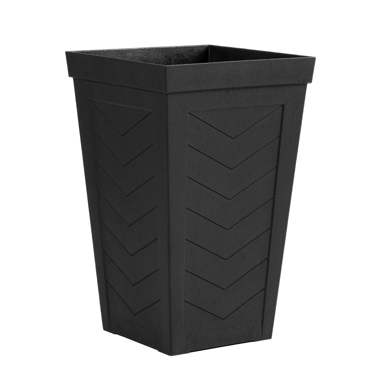 Savana Black Chevron Recycled Rubber Plant Pot